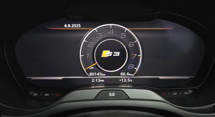 2017 Audi S3 8V MY18 Four Wheel Drive Panther Black