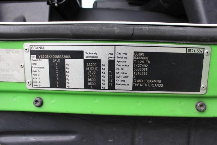 2013 Scania G Series G480 / 8X4