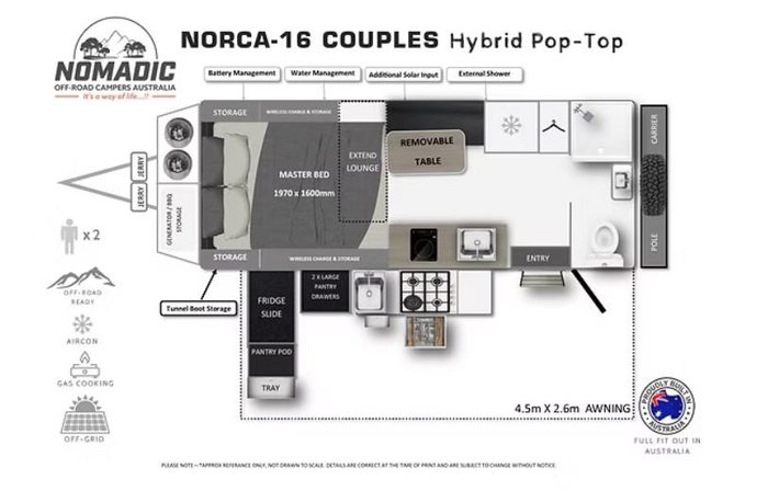 2025 Nomadic Off-Road Campers Norca -16 Electric Pop Top Hybrid Caravan