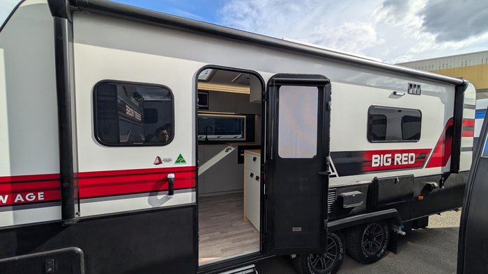 2025 New Age Caravans 19' Big Red Slide Out Save $11,099 Was $110,990