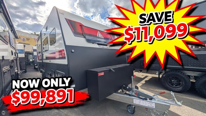 2025 New Age Caravans 19' Big Red Slide Out Save $11,099 Was $110,990