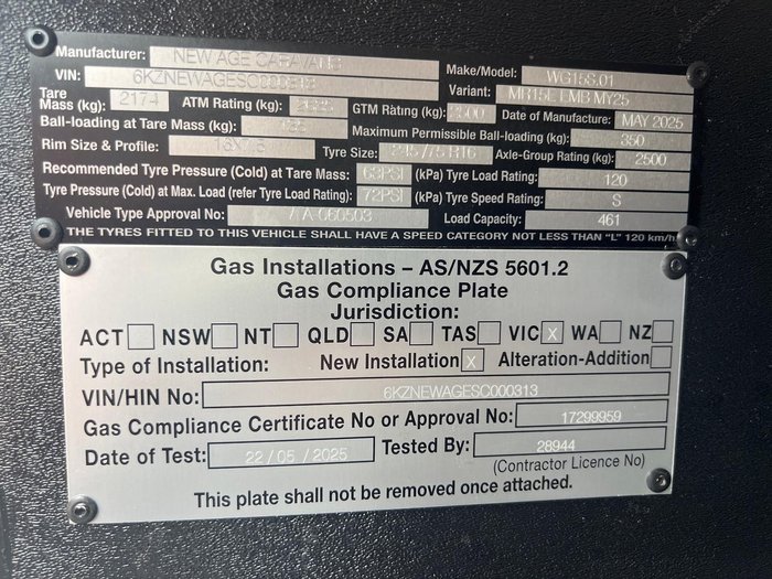 2025 New Age Caravans Manta Ray Mr15e Emb My25