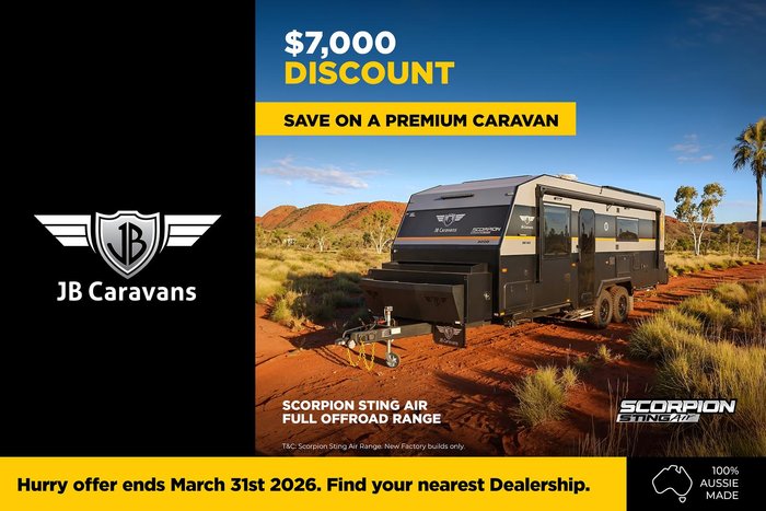 2025 JB Caravans 21'6 Scorpion Sting Air Rear Door