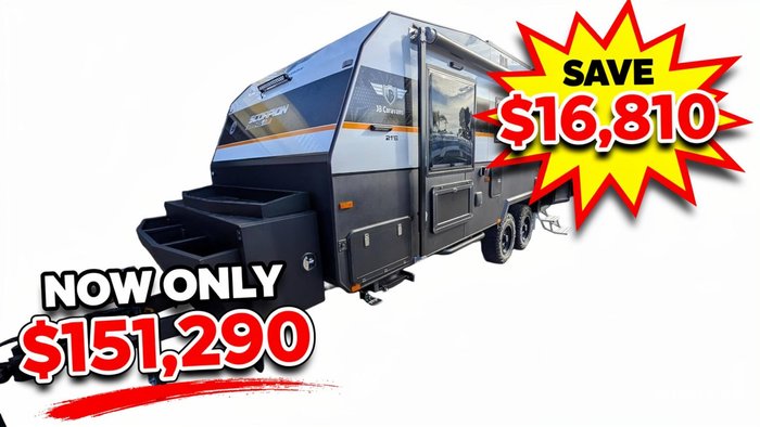 2025 JB Caravans 21'6 Scorpion Sting Air Rear Door Save $16,810 Was $168,100