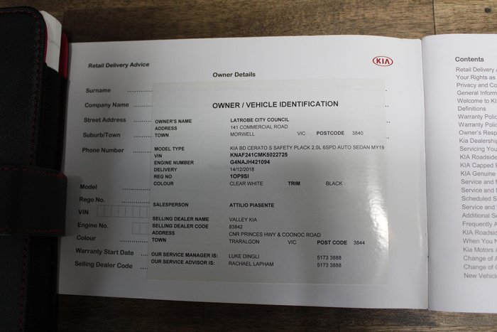 2018 Kia Cerato S BD MY19 Clear White