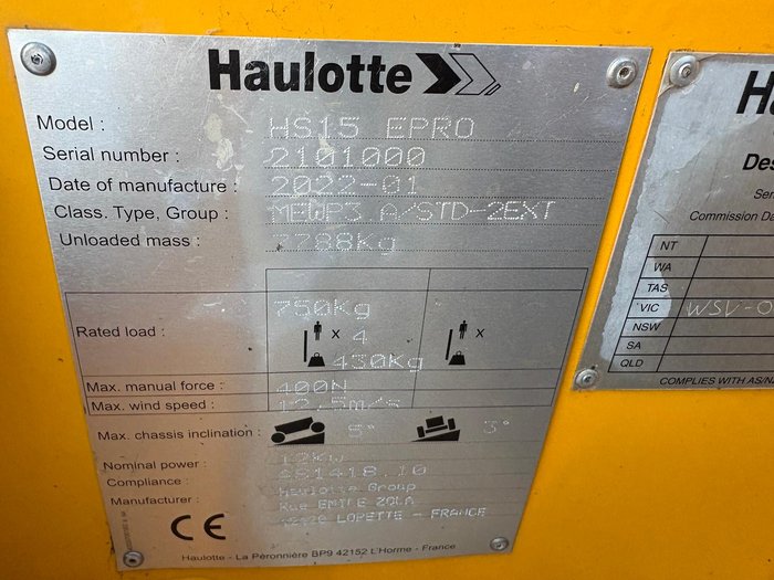 2022 Haulotte Hs15e Pro