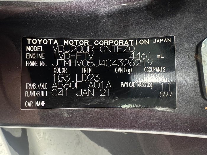 2021 Toyota Landcruiser VX VDJ200R 4X4 Dual Range Graphite