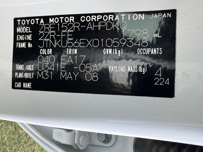 2008 Toyota Corolla Conquest