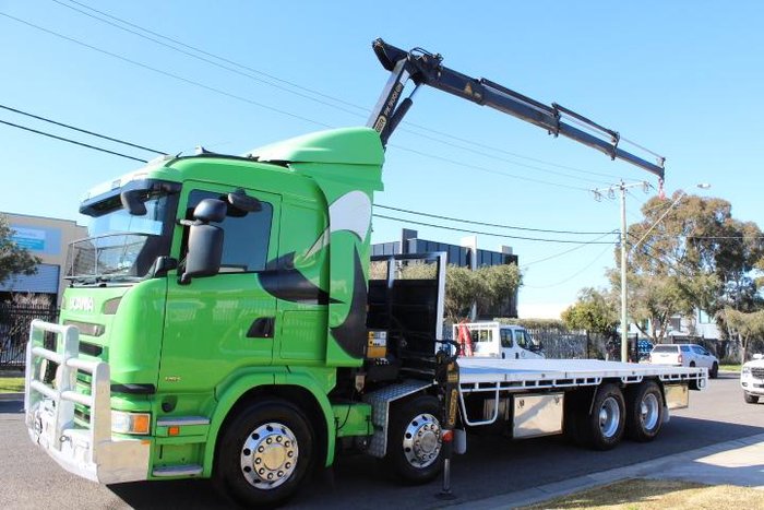 2013 Scania G480 8X4 CRANE TRUCK GREEN