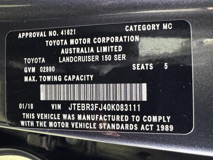 2017 Toyota Landcruiser Prado GX