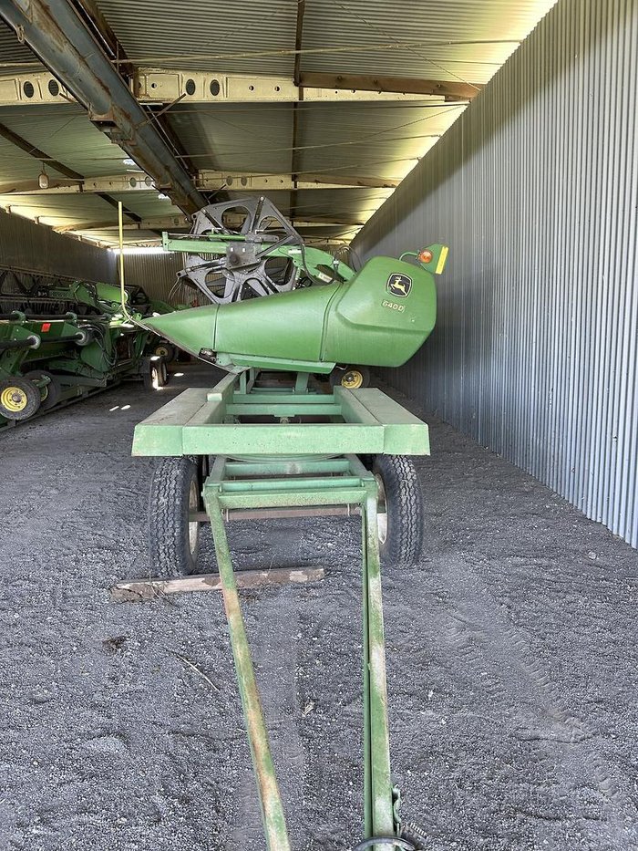 2020 John Deere S780 & 640D Front On Trailer Green