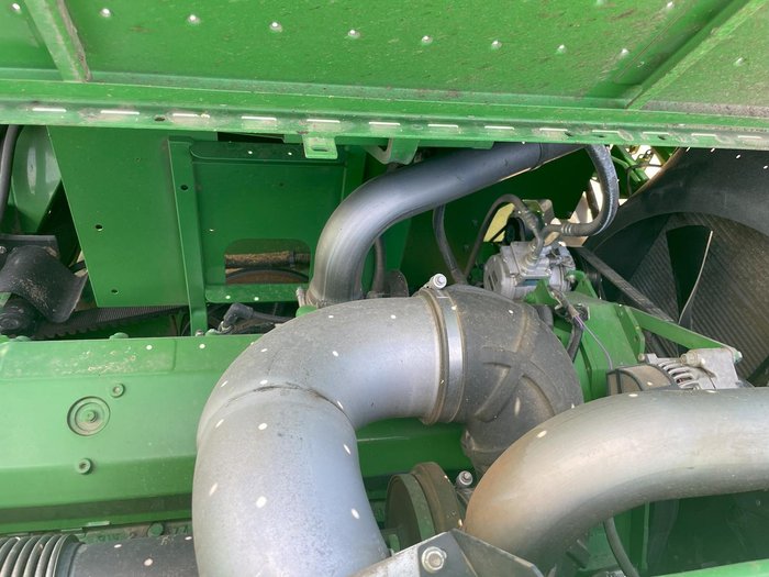 2020 John Deere S780 & 640D Front On Trailer Green