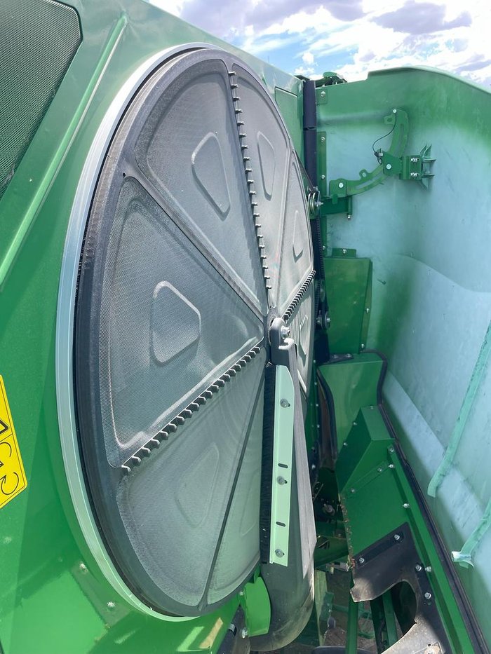2020 John Deere S780 & 640D Front On Trailer Green