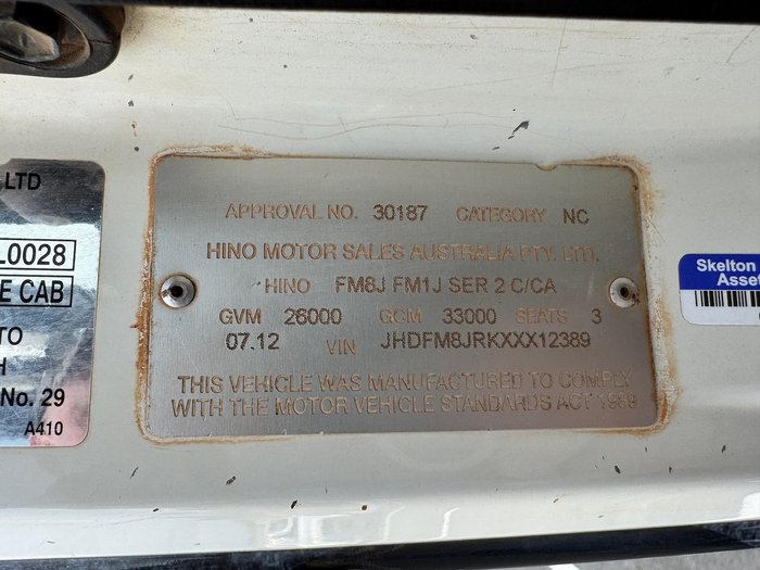 2012 Hino Fm1j