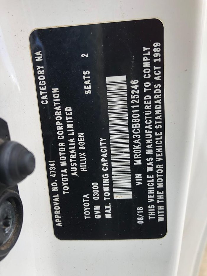 2018 Toyota Hilux SR GUN126R 4X4 Dual Range Glacier White