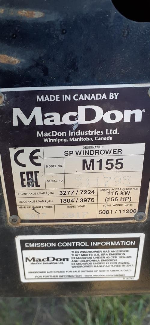 2017 MacDon M155