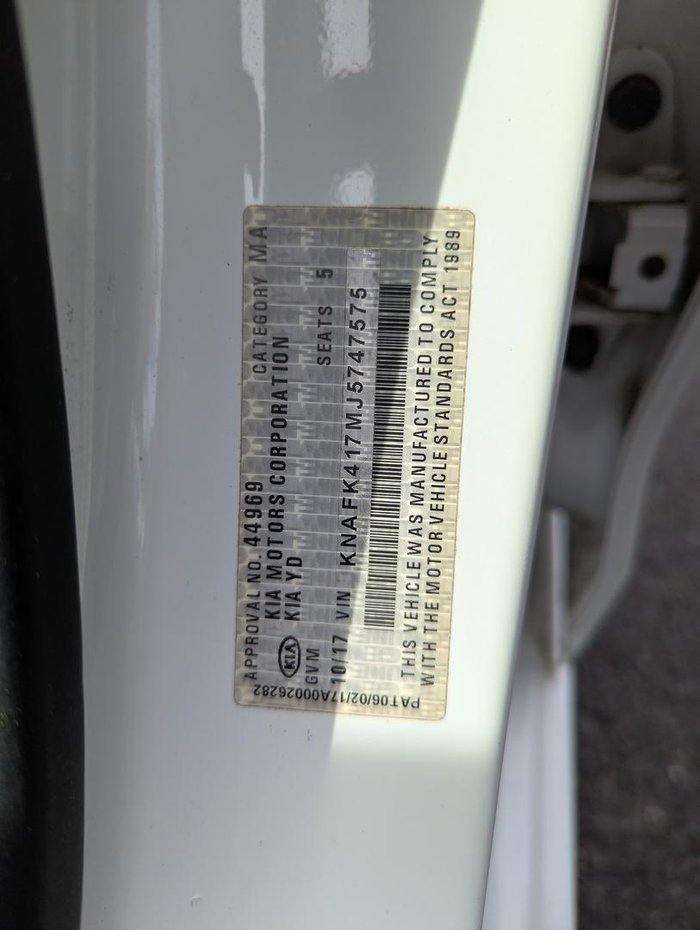 2017 Kia Cerato S YD MY18 Clear White