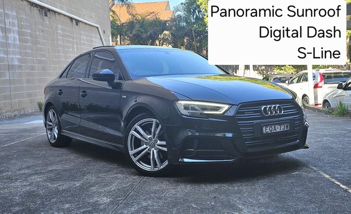 2017 Audi A3 S line 8V MY17 Four Wheel Drive Brilliant Black
