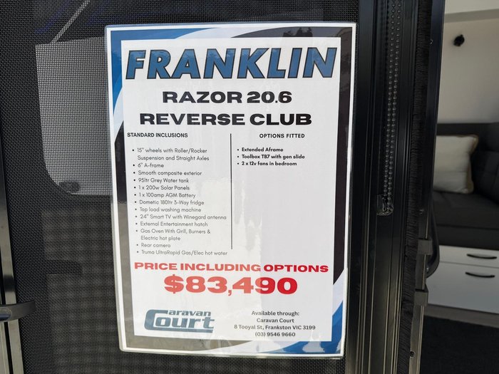 2025 Franklin Razor 206 Club Lounge