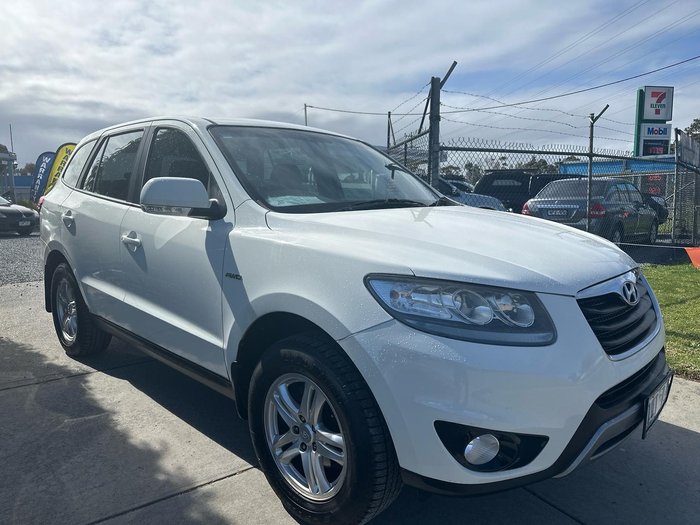 2012 Hyundai Santa Fe SLX CM MY12 4X4 On Demand Vanilla White