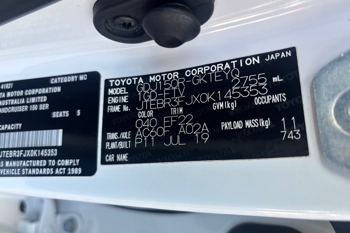 2019 Toyota Landcruiser Prado GX