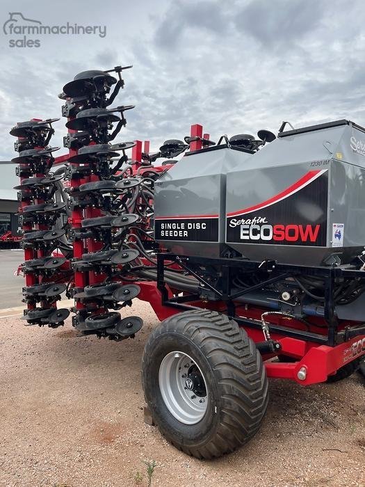 0 SERAFIN ECOSOW 632 SINGLE DISC SEEDER WITH GASON BIN NEW RED