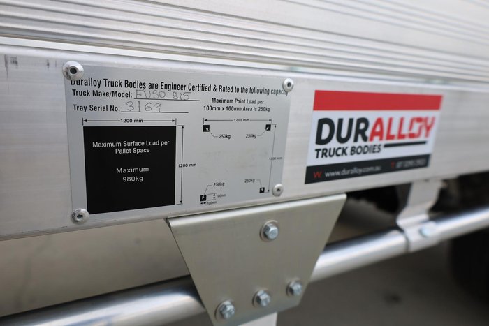 2025 Fuso Canter 815 Crew Cab Alloy Tray with ladder racks White