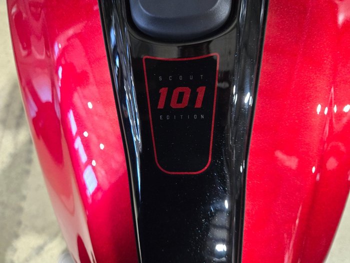 2025 INDIAN SCOUT 101 LIMITED SUNSET RED METALLIC