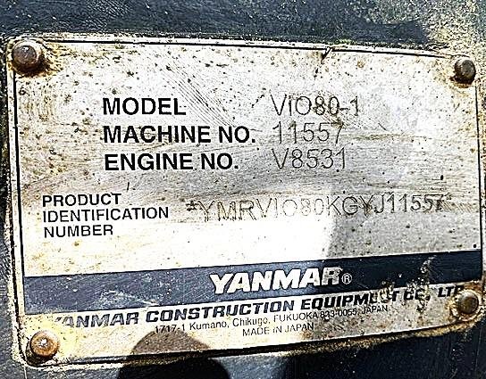 2016 Yanmar V10 80-1 8 Ton Zero Swing
