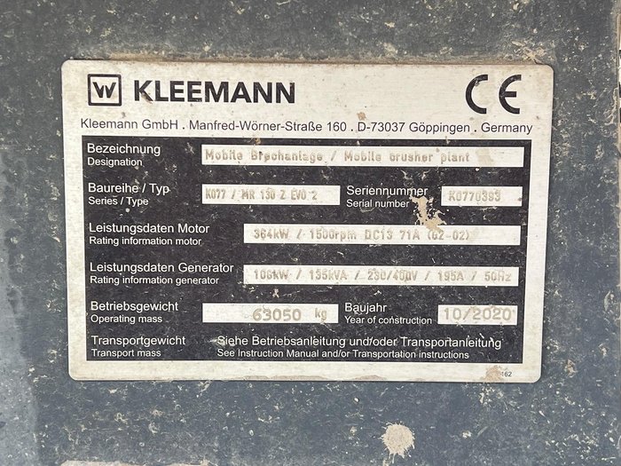2020 Kleemann MR130Z EV02
