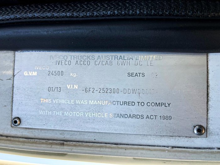 2013 Iveco Acco Tti 15,000L Water Truck Great Condition White