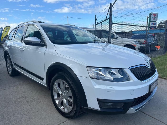 2015 SKODA Octavia Scout Premium 132TSI NE MY15 4X4 Candy White