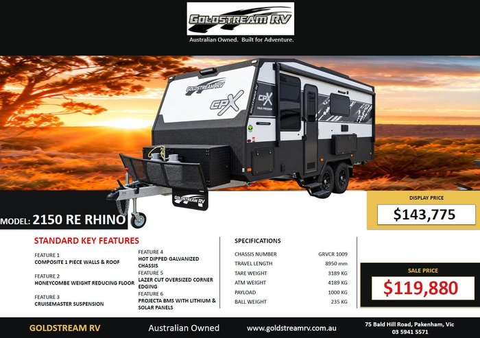 2025 Goldstream 2150 Big Ensuite Rhino Cpx