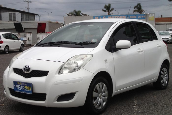2011 Toyota Yaris YR NCP90R MY11 Glacier White