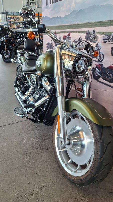 2022 Harley-davidson FLFBS FAT BOY S (114) MINERAL GREEN DENIM