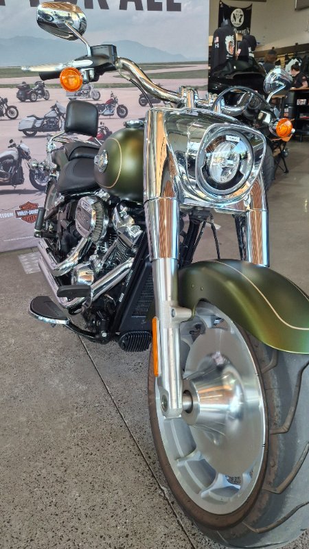 2022 Harley-davidson FLFBS FAT BOY S (114) MINERAL GREEN DENIM