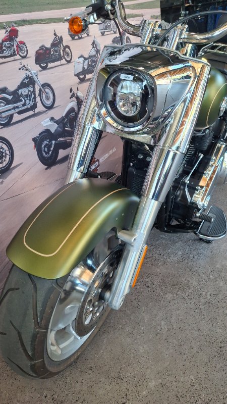 2022 Harley-davidson FLFBS FAT BOY S (114) MINERAL GREEN DENIM