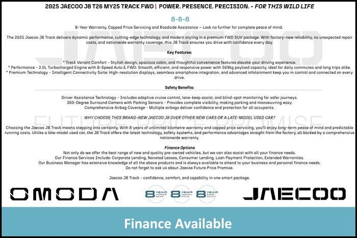 2025 Jaecoo J8 Track