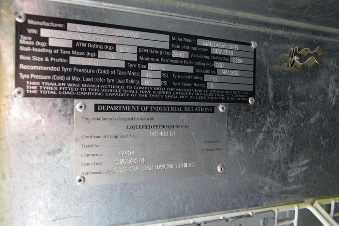 2018 New Age Caravans Manta Ray 19FT