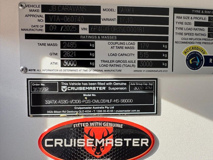 2025 JB Caravans Gator X 17'10 Front Door