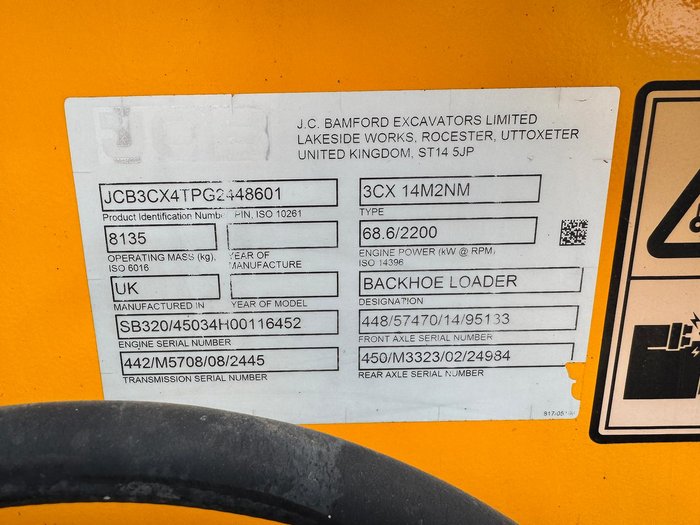 2017 JCB 3Cx Backhoe