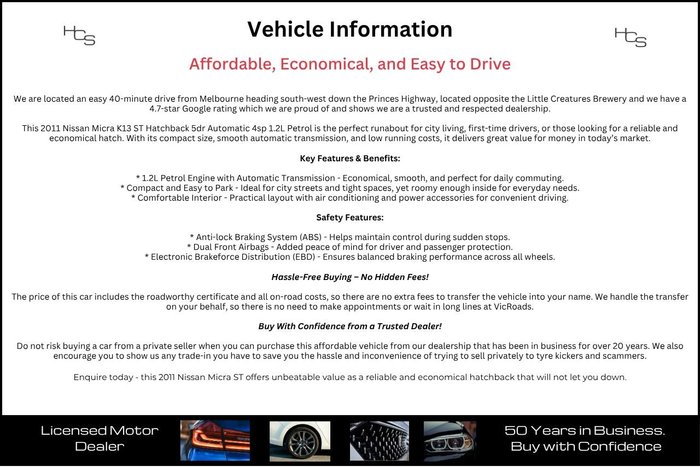 2011 Nissan Micra ST K13 New York Blue