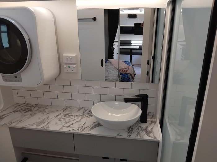 2025 New Age Caravans My25 Bigred Slideout Couples Van Full Ensuite Full Composite