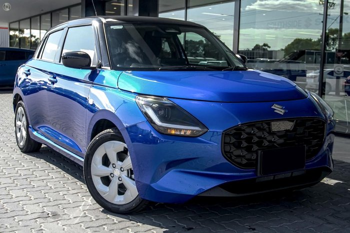 2025 Suzuki Swift Hybrid Plus UZ Frontier Blue Pearl with Black Roof