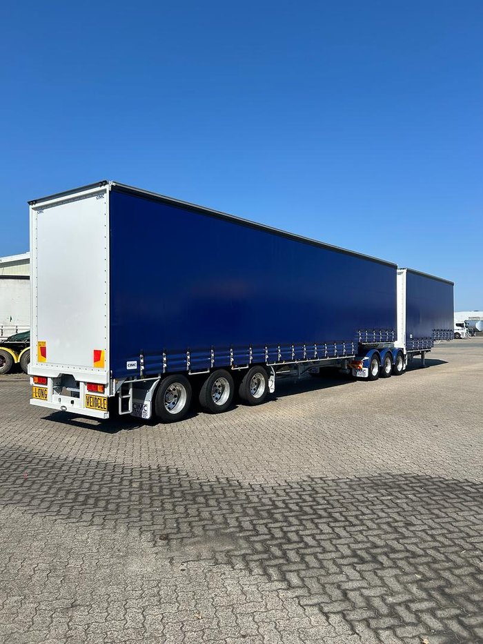 2025 CIMC 34 Pallet Drop Deck Mezz Curtainisder B Double, In Brisbane