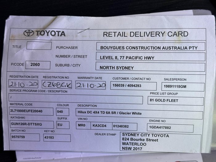 2020 Toyota Hilux SR