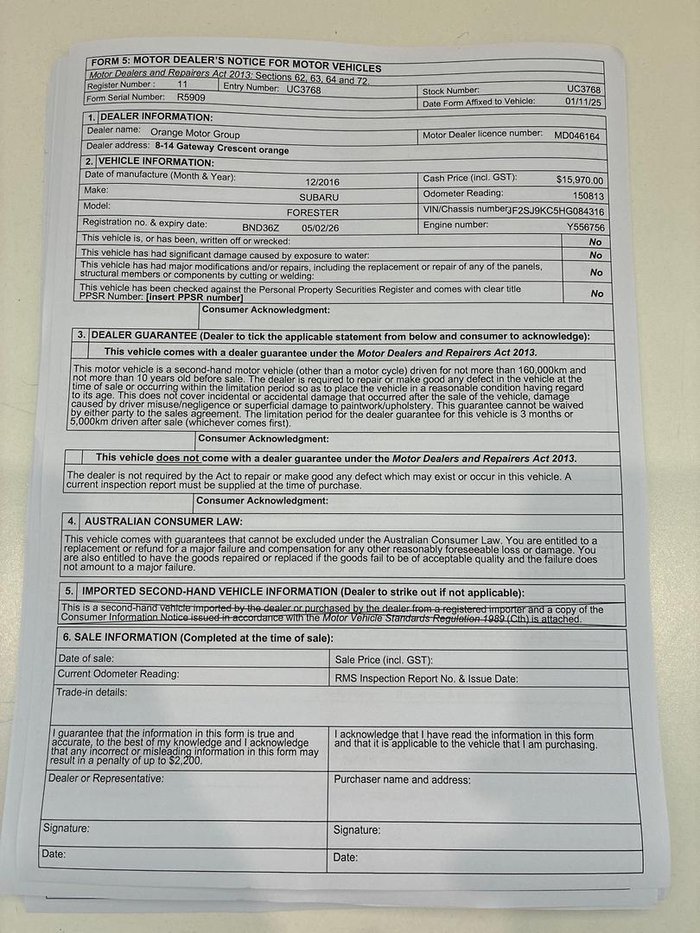 2016 Subaru Forester 2.5i-L