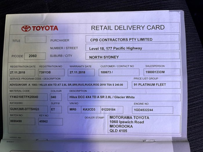 2018 Toyota Hilux SR