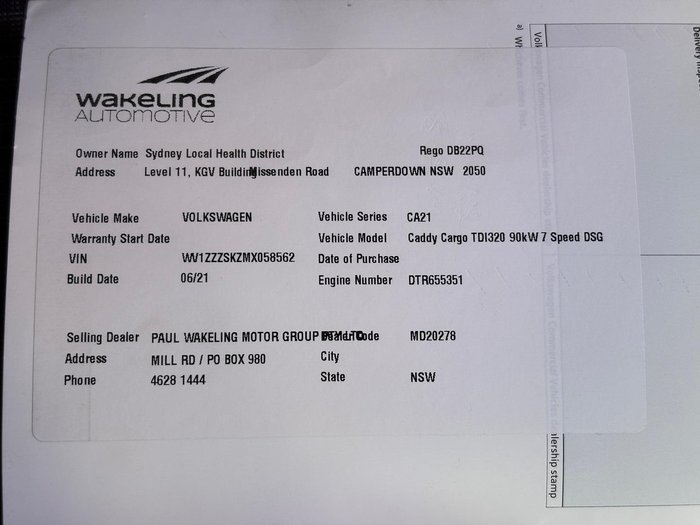 2021 Volkswagen Caddy TDI320