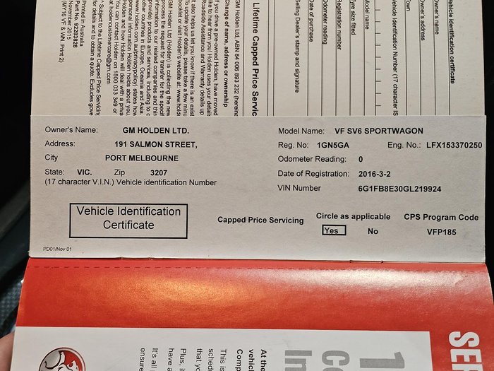 2016 Holden Commodore SV6